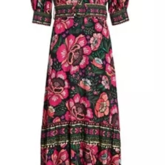 Farm Rio Flowers Garden Maxi Dress | Size Small | NWOT - Picture 6 of 8